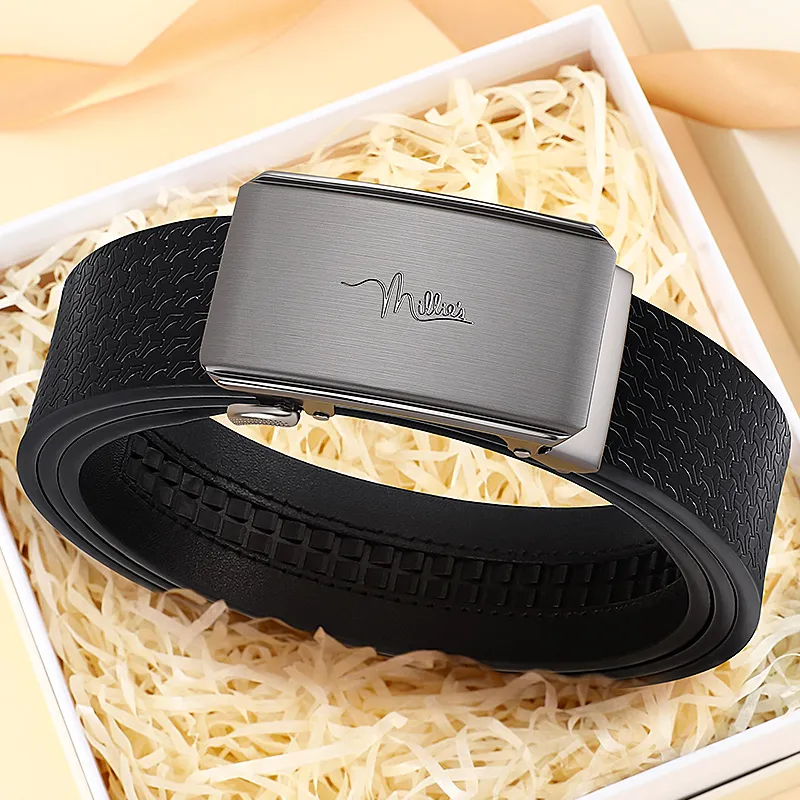 MILLIE'S Cow Split Leather Belts Men's Width 3.4cm-1
