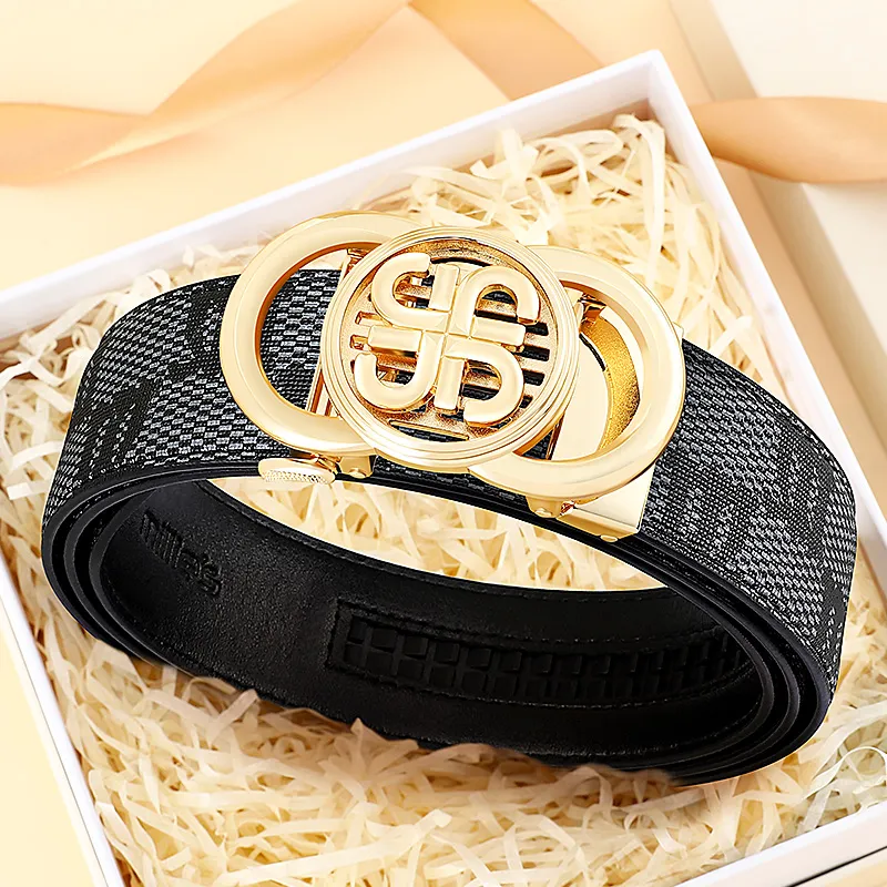 MILLIE'S Polyvinyl Chloride Leather Belts Men's Width 3.5cm-1