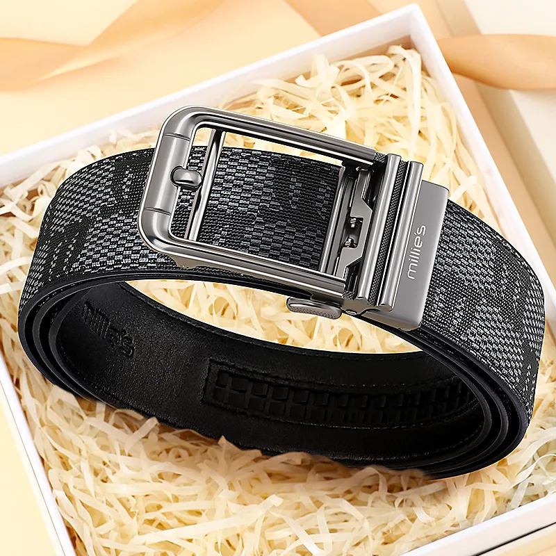 MILLIE'S Polyvinyl Chloride Leather Belts Men's Width 3.5cm-1