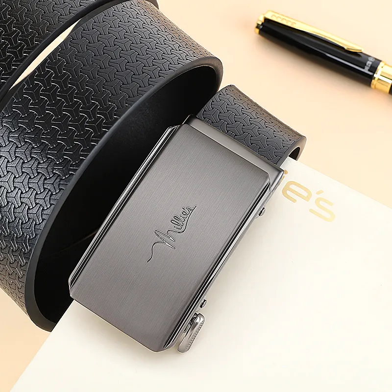MILLIE'S Cow Split Leather Belts Men's Width 3.4cm-3