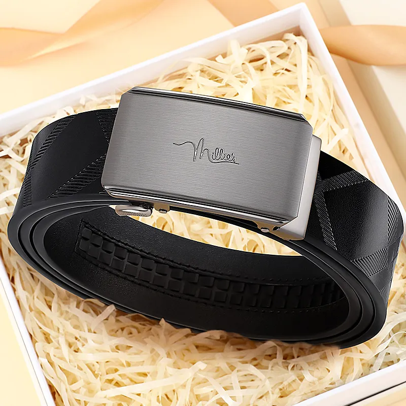 MILLIE'S Cow Split Leather Belts Men's Width 3.4cm-1