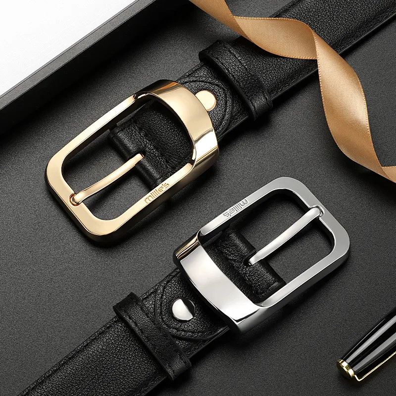 MILLIE'S Split Cow Leather Belts Unisex Width 3.7CM-5