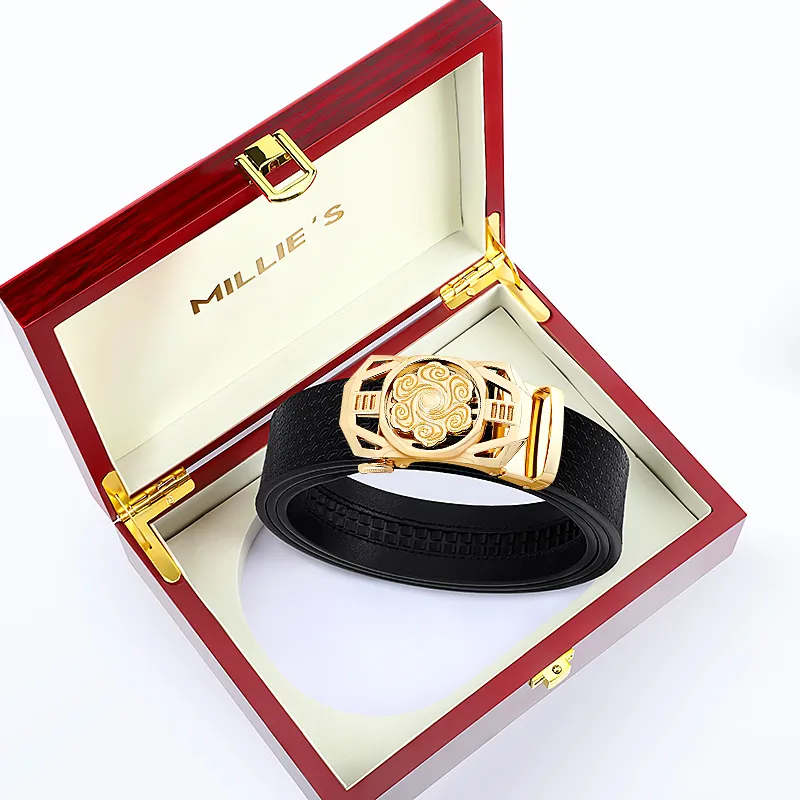 MILLIE'S Cow Split Leather Belts Men's Width 3.4cm-4
