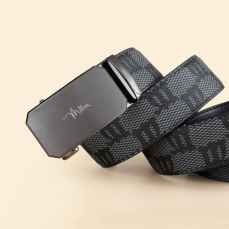 MILLIE'S Polyvinyl Chloride Leather Belts Men's Width 3.5cm-4