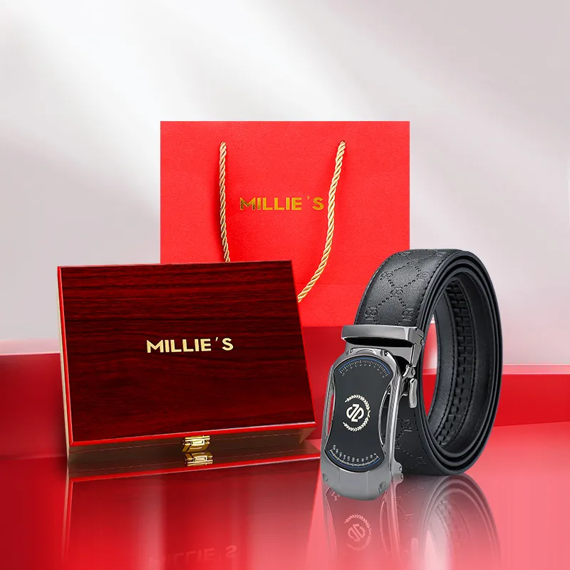 MILLIE'S Cow Split Leather Belts Men's Width  3.5cm-1