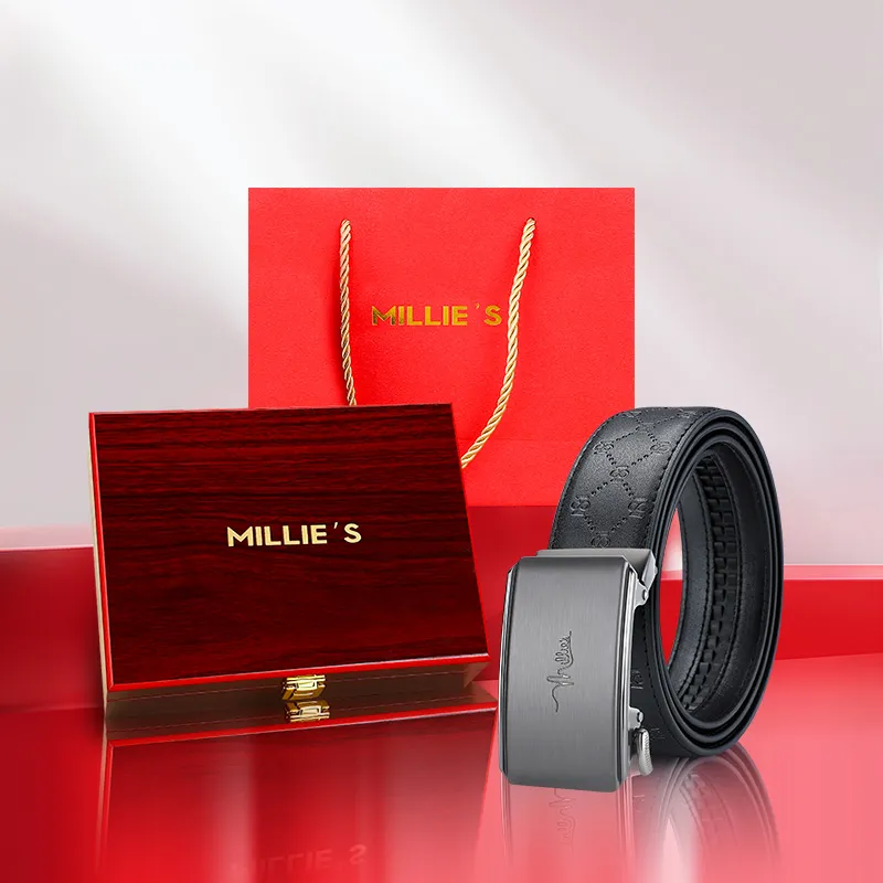 MILLIE'S Cow Split Leather Belts Men's Width  3.5cm-1