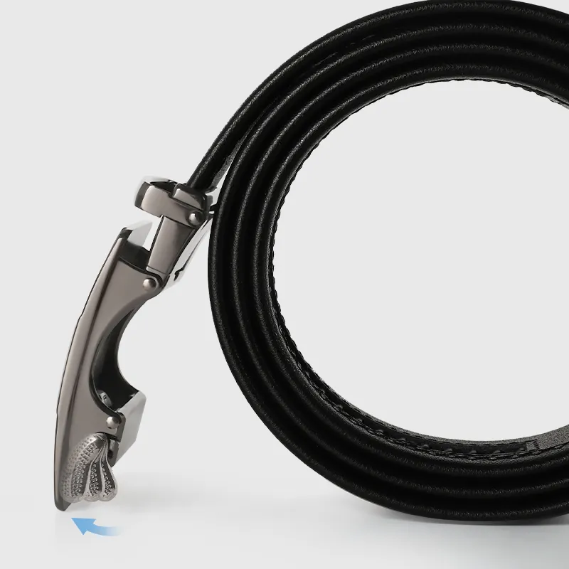 MILLIE'S Cowhide First Cowhide Leather Belts Men's Black Width  3.5cm-1