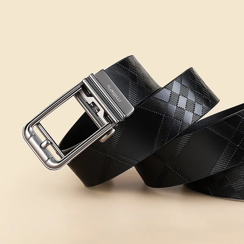 MILLIE'S Cow Split Leather Belts Men's 3.4cm-3