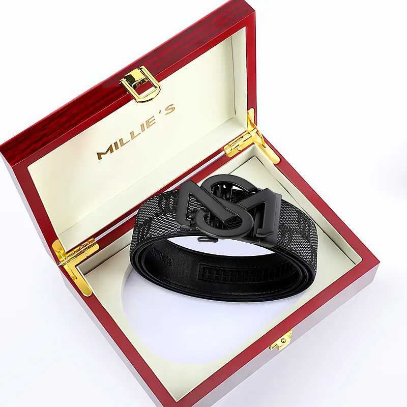 MILLIE'S Polyvinyl Chloride Leather Belts Men's Width 3.5cm-4