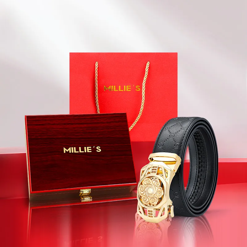 MILLIE'S Cow Split Leather Belts Men's Width  3.5cm-1