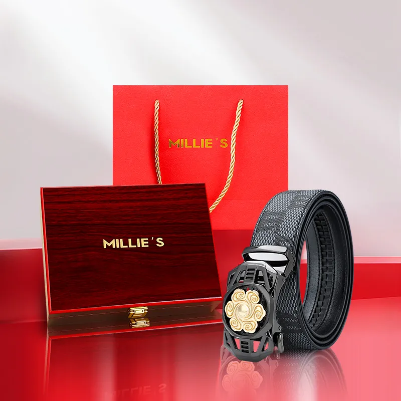 MILLIE'S Polyvinyl Chloride Leather Belts Men's 3.5cm-4