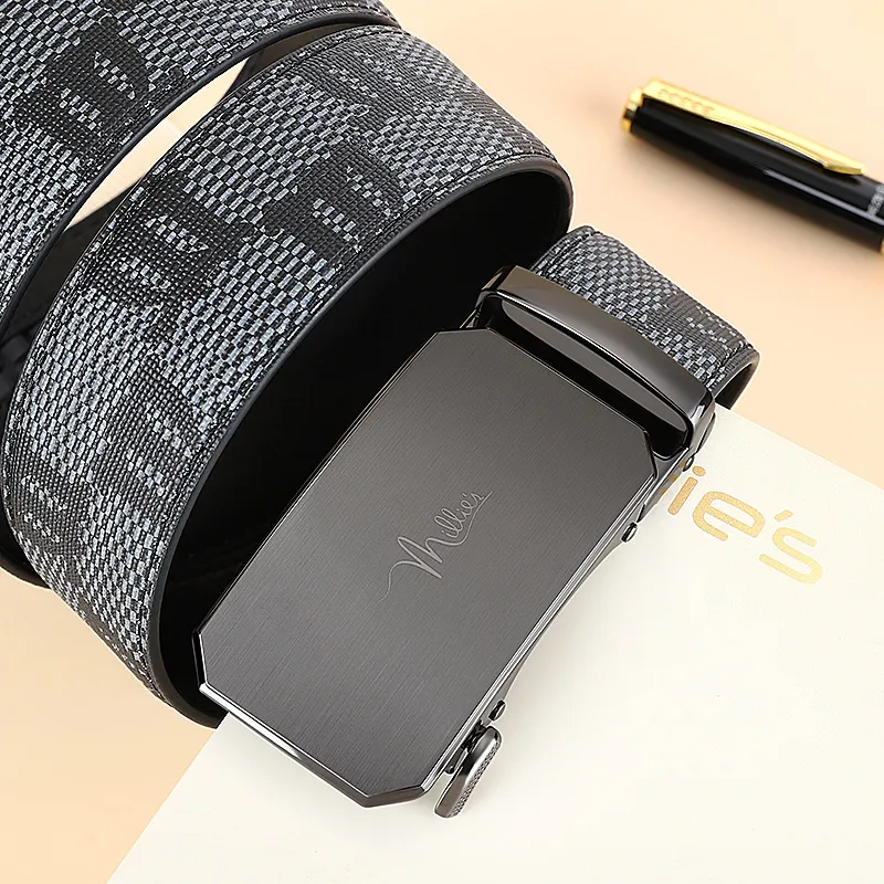MILLIE'S Polyvinyl Chloride Leather Belts Men's Width 3.5cm-3