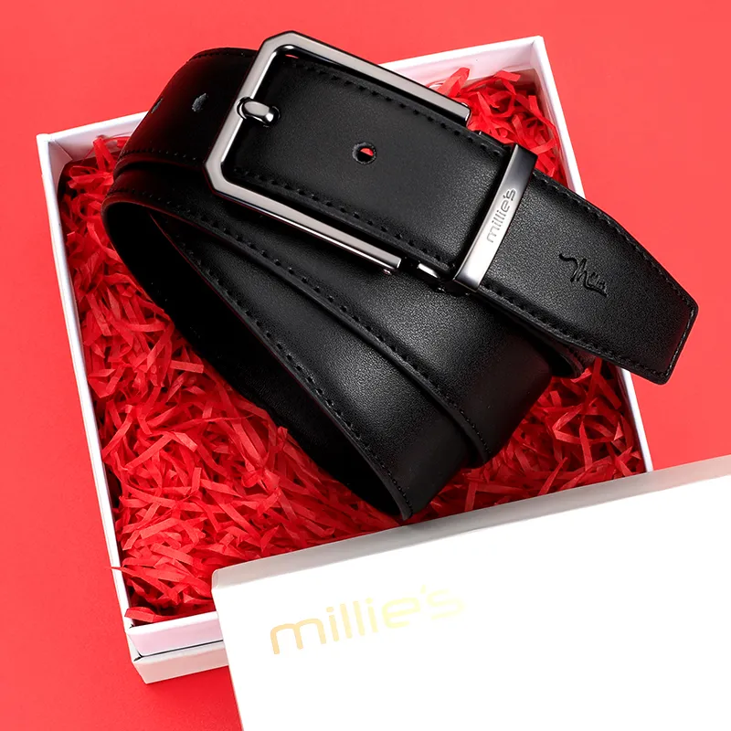 MILLIE'S Cow Split Leather Leather Belts Men's Width 3.5CM-5