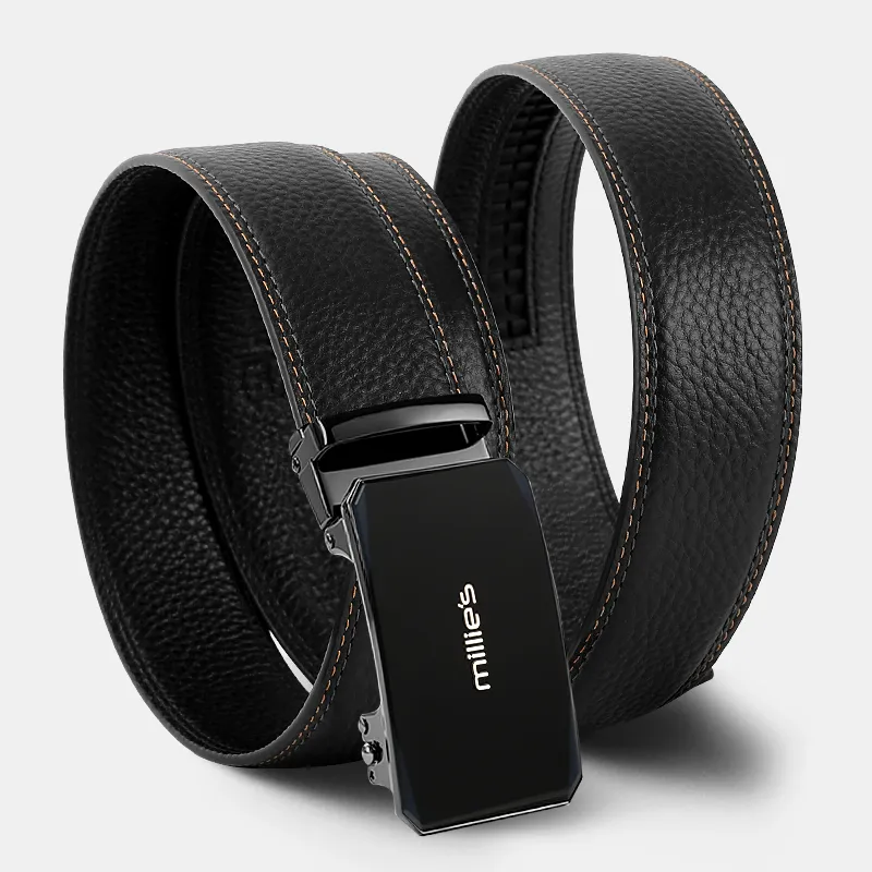 MILLIE'S Top Grain Cow Leather Cow Leather Leather Belts Men's Width  3.5cm-4