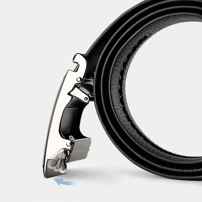 MILLIE'S Cow Leather Leather Belts Men's Black Width  3.5cm-5