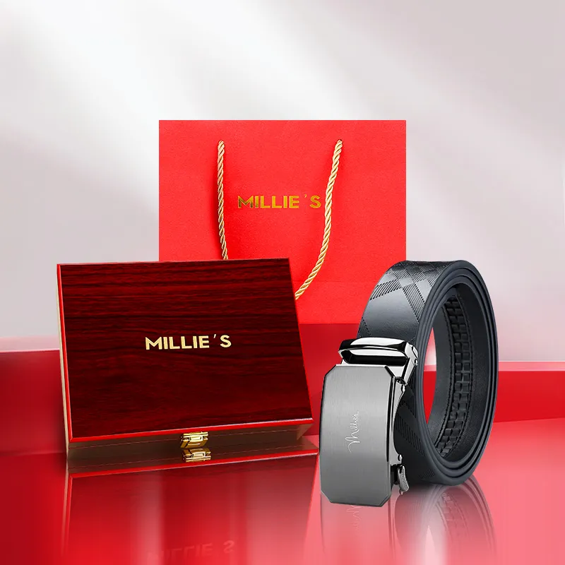 MILLIE'S Cow Split Leather Belts Men's Width 3.4cm-4