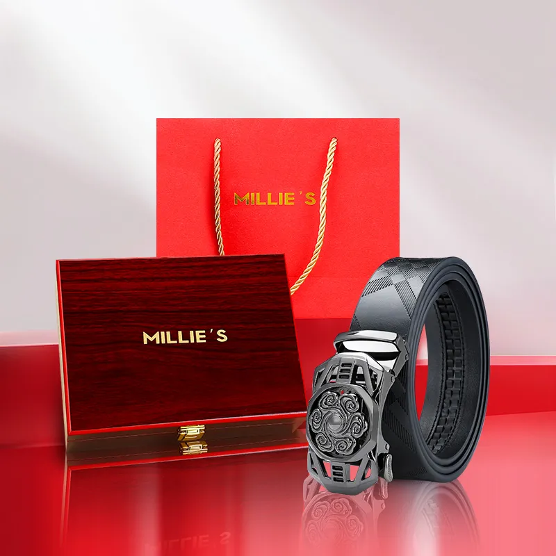 MILLIE'S Cow Split Leather Belts Men's Width 3.4cm-4