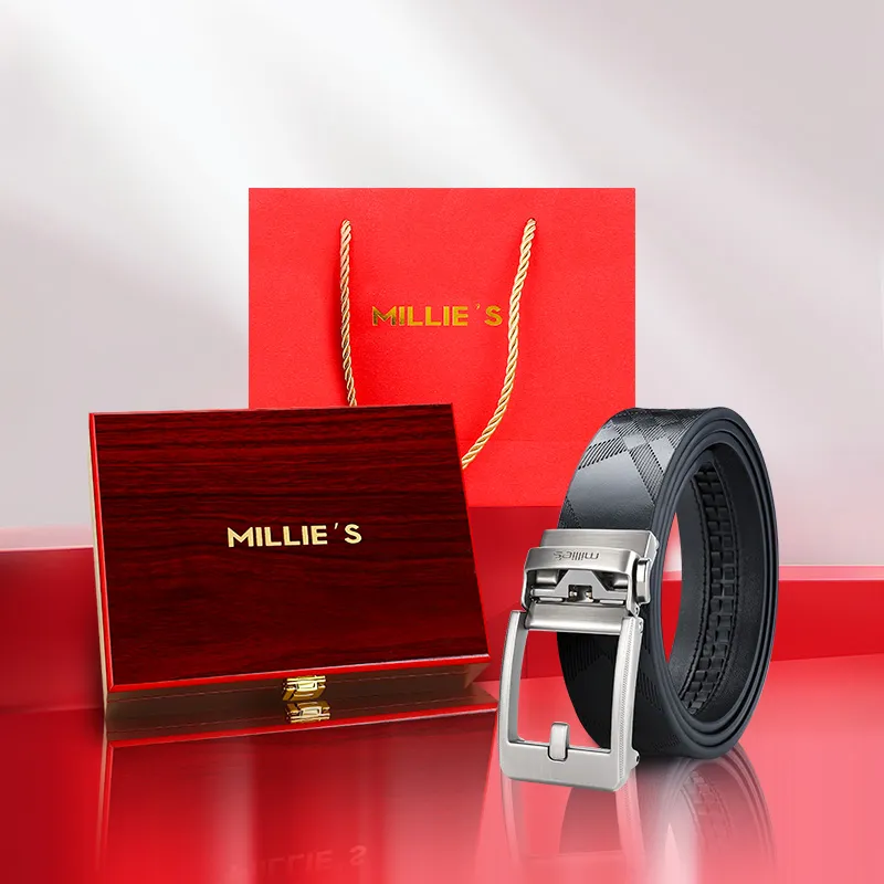 MILLIE'S Cow Split Leather Belts Men's Width 3.4cm-4