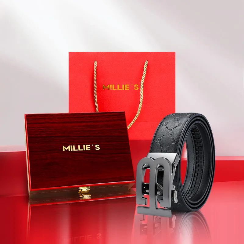 MILLIE'S Cow Split Leather Belts Men's Width  3.5cm-1