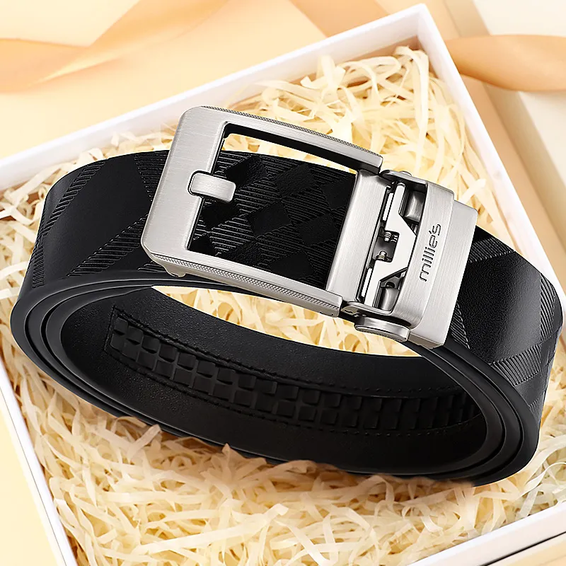 MILLIE'S Cow Split Leather Belts Men's Width 3.4cm-1