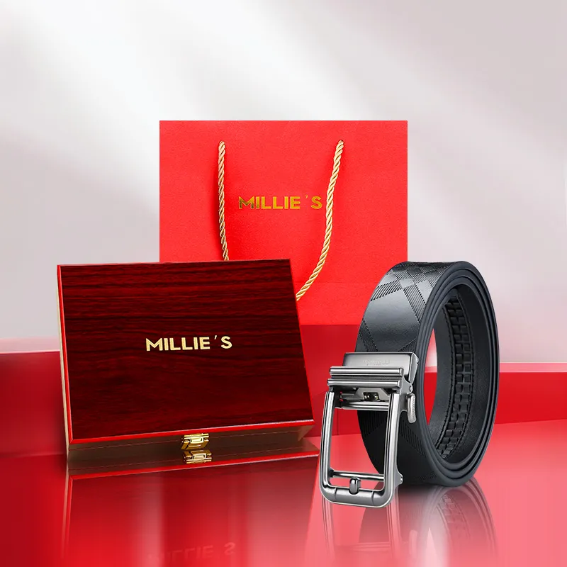 MILLIE'S Cow Split Leather Belts Men's 3.4cm-4