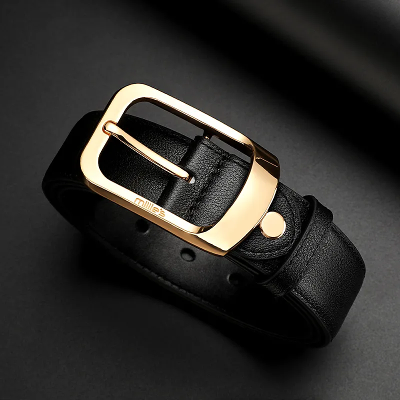 MILLIE'S Split Cow Leather Belts Unisex Width 3.7CM-1