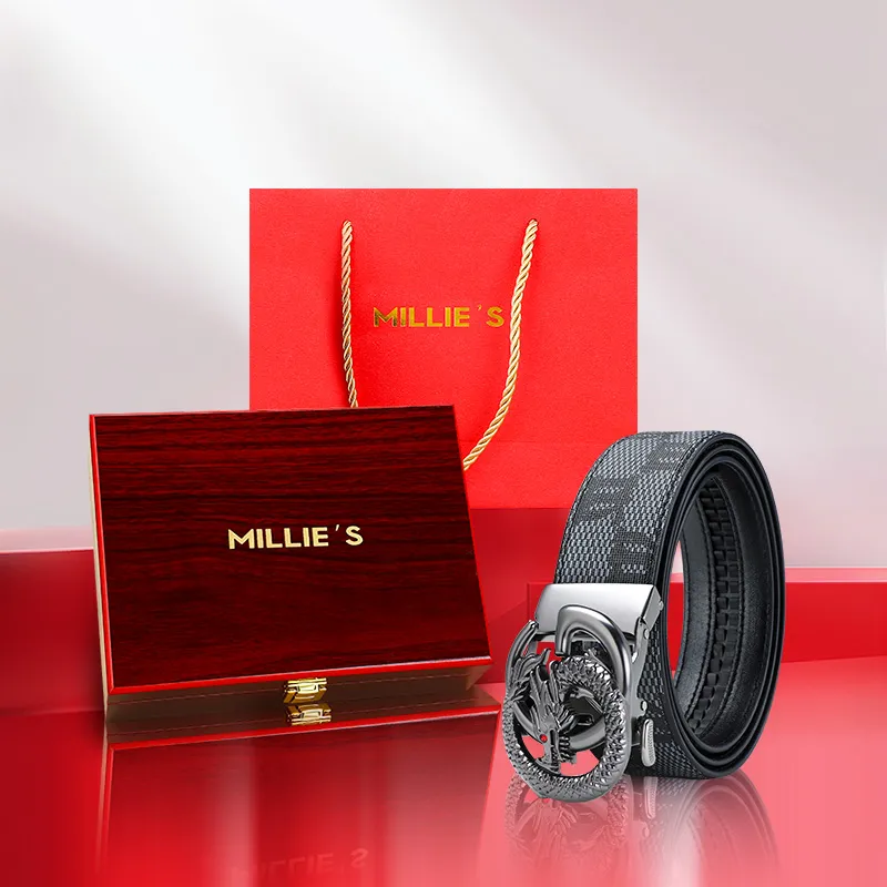 MILLIE'S Polyvinyl Chloride Leather Belts Men's Width 3.5cm-4