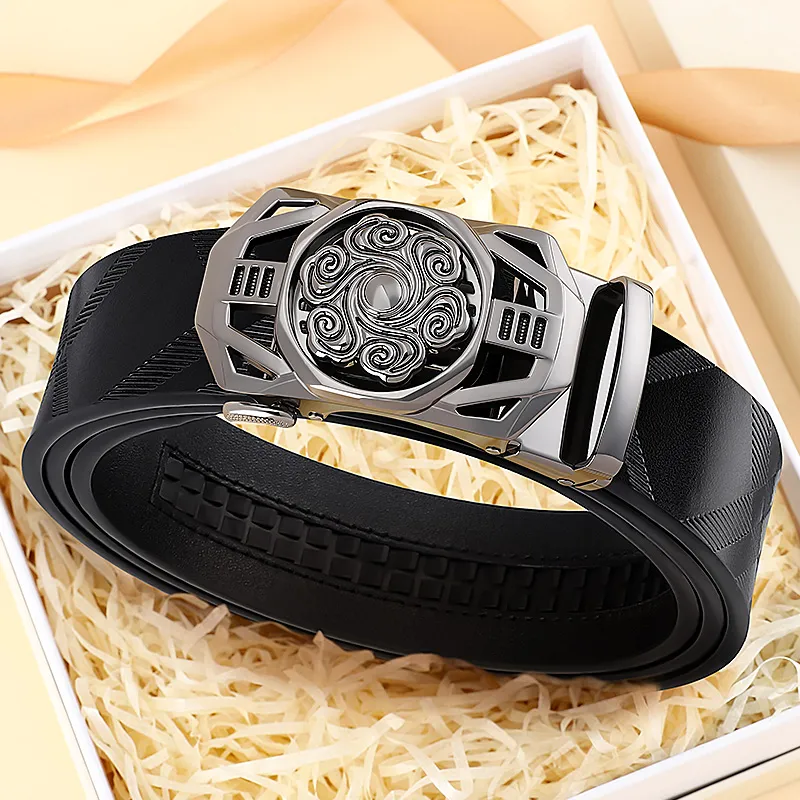 MILLIE'S Cow Split Leather Belts Men's Width 3.4cm-1