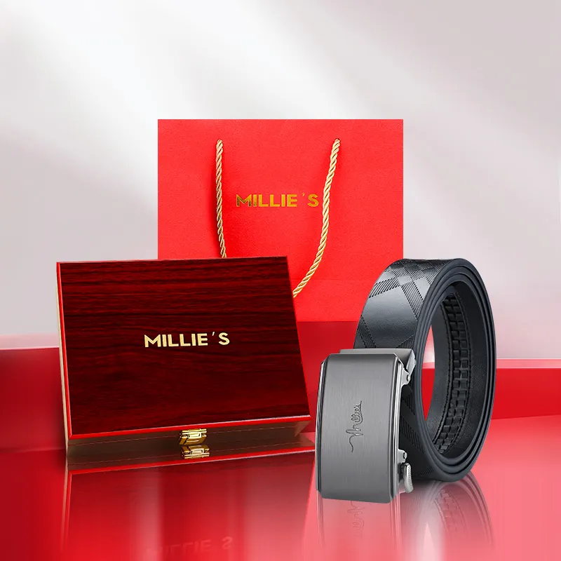 MILLIE'S Cow Split Leather Belts Men's Width 3.4cm-4
