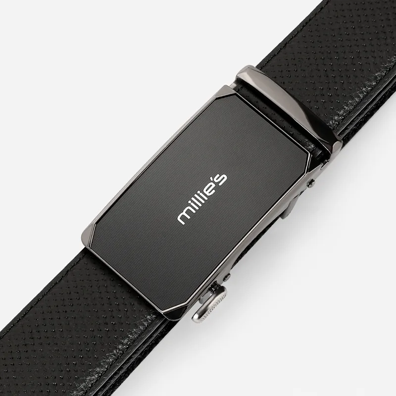 MILLIE'S Cow Leather Leather Belts Men's Black Width  3.5cm-2