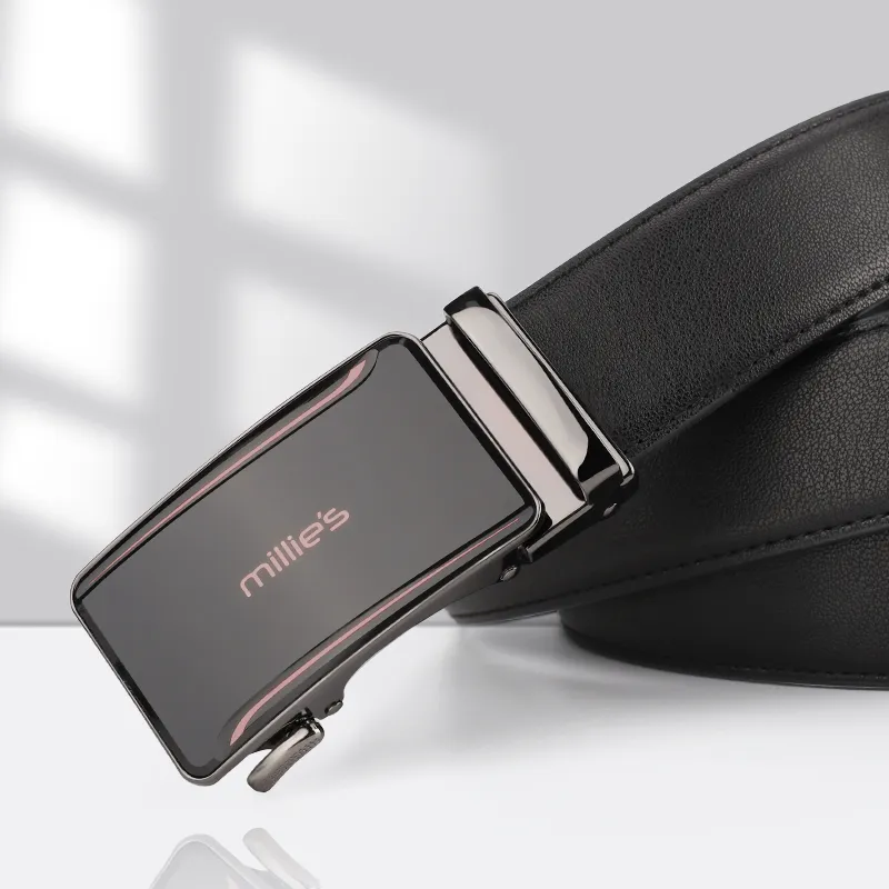 MILLIE'S Automatic Buckle Genuine Leather Men's Business Pants Belt Leather Belts Men's Width  3.5cm-5
