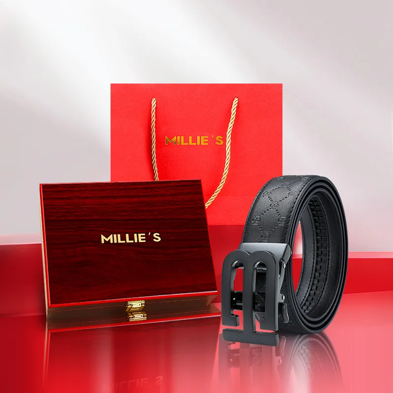 MILLIE'S Cow Split Leather Belts Men's Width  3.5cm-1