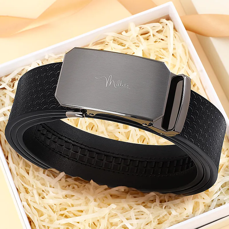MILLIE'S Cow Split Leather Belts Men's Width 3.4cm-1
