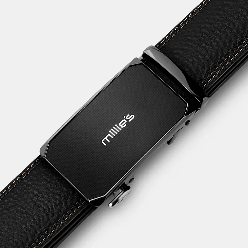 MILLIE'S Top Grain Cow Leather Belts Men's Width 3.5cm-1