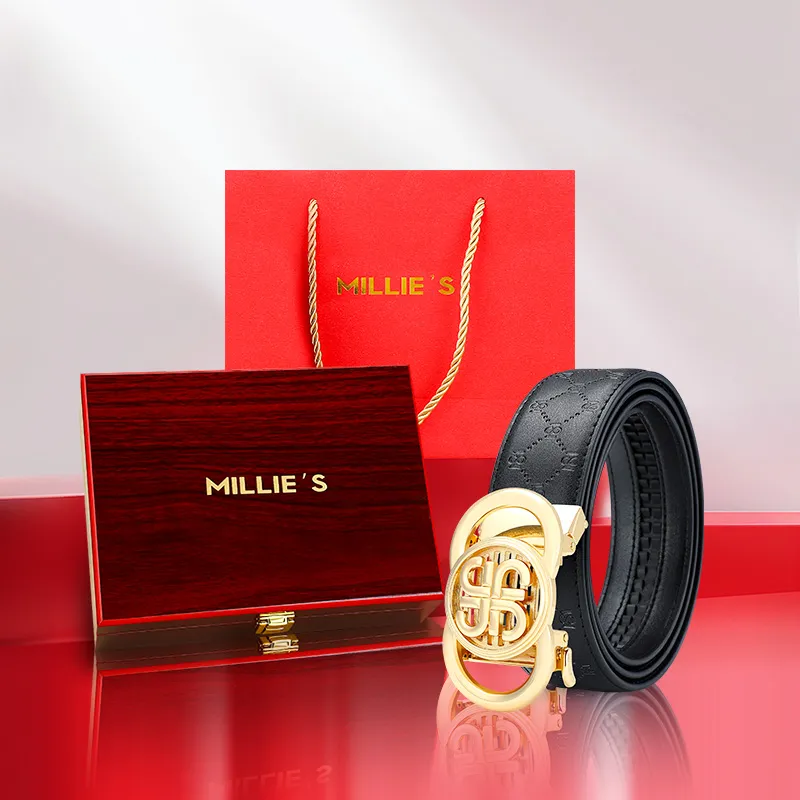 MILLIE'S Cow Split Leather Belts Men's Width  3.5cm-1