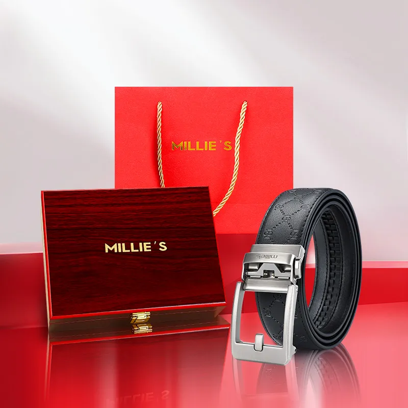 MILLIE'S Cow Split Leather Belts Men's Width  3.5cm-1