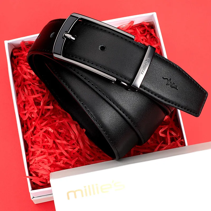 MILLIE'S Cow Split Leather Leather Belts Men's Width  3.5cm-4