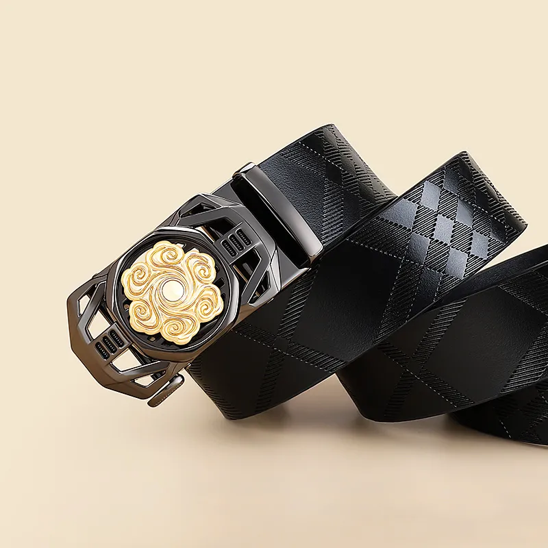 MILLIE'S Cow Split Leather Belts Men's Width 3.4cm-1