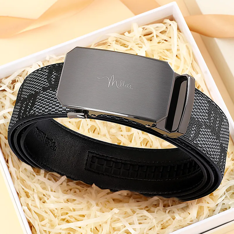 MILLIE'S Polyvinyl Chloride Leather Belts Men's Width 3.5cm-1