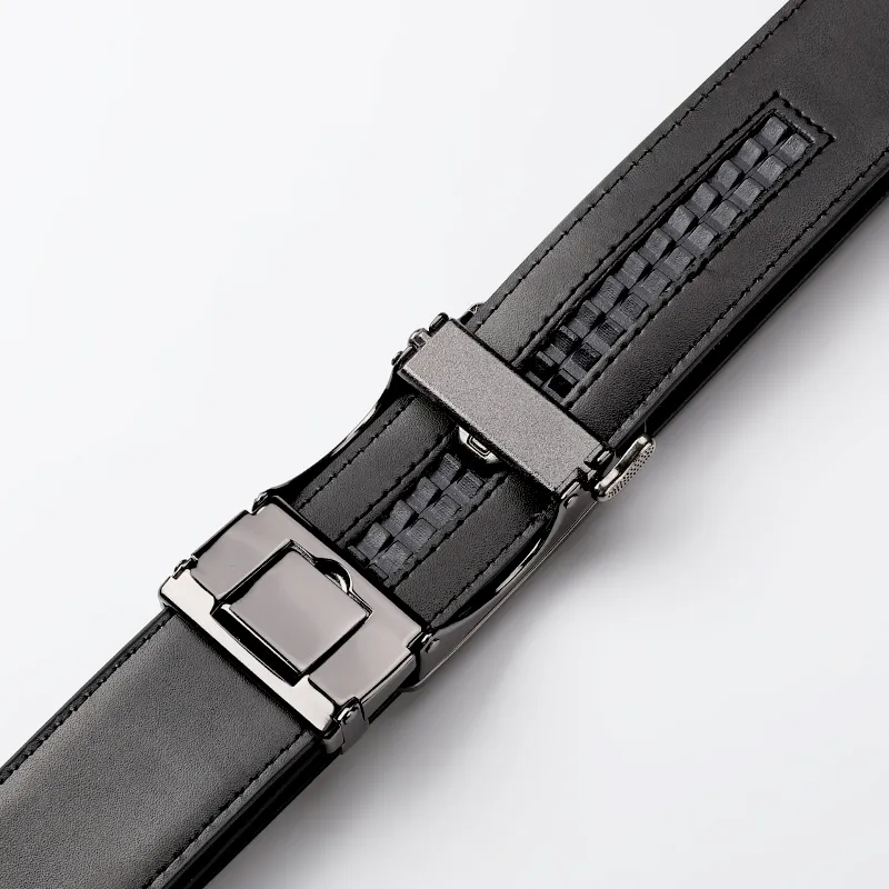 MILLIE'S Automatic Buckle Belt For Business Casual Pants Trendy And Chic Leather Belts Men's 3.5cm-2