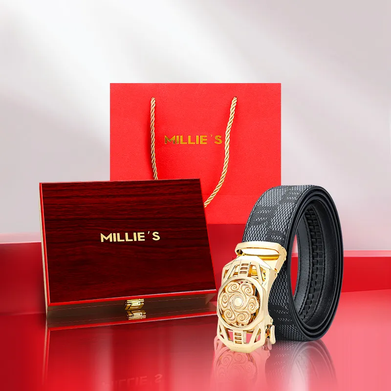 MILLIE'S Polyvinyl Chloride Leather Belts Men's Width 3.5cm-4