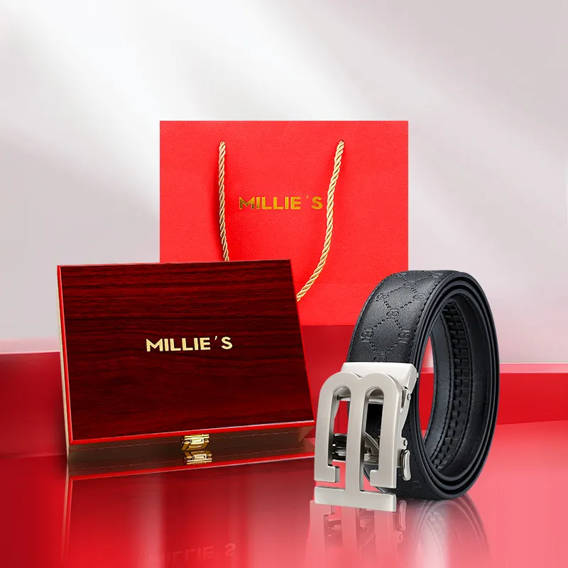 MILLIE'S Cow Split Leather Belts Men's Width  3.5cm-1
