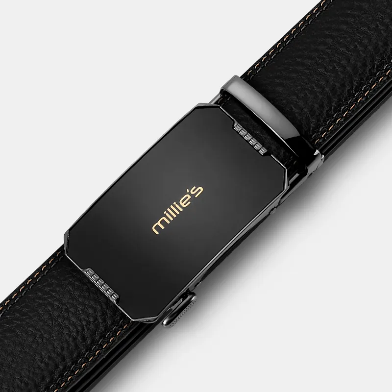 MILLIE'S Top Grain Cow Leather Belts Men's Width 3.5cm-1