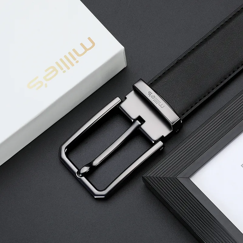 MILLIE'S Cow Split Leather Leather Belts Men's Width 3.5CM-3