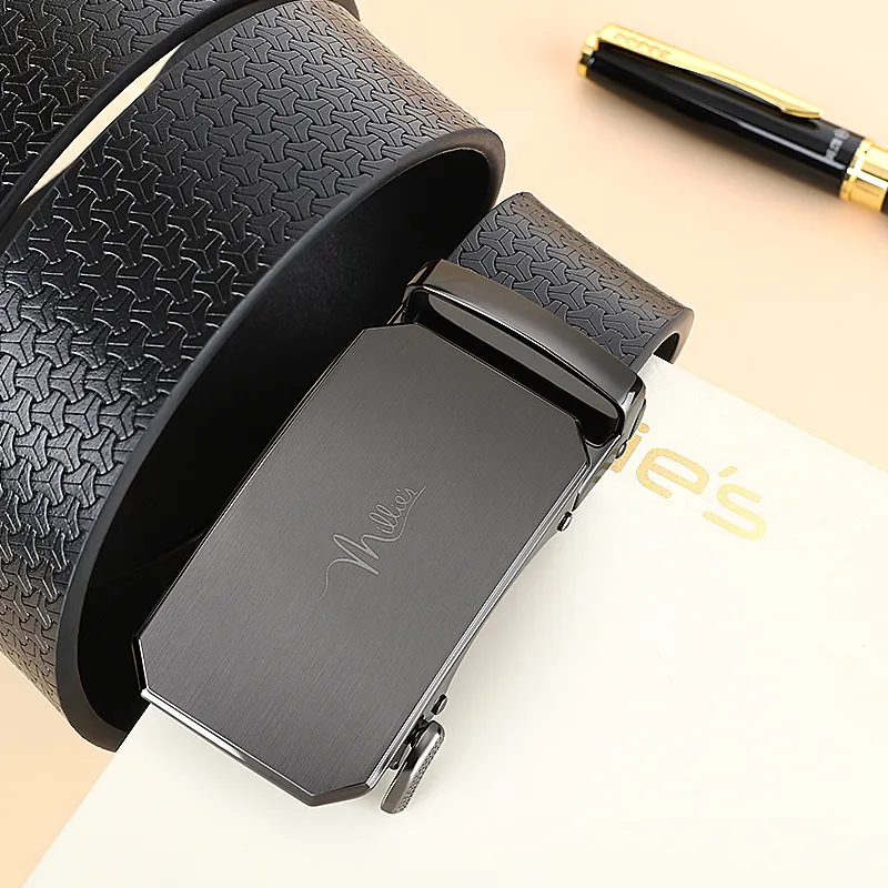 MILLIE'S Cow Split Leather Belts Men's Width 3.4cm-3