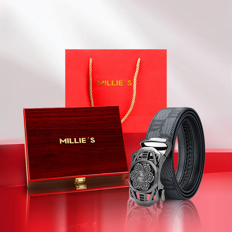 MILLIE'S Polyvinyl Chloride Leather Belts Men's Width 3.5cm-4