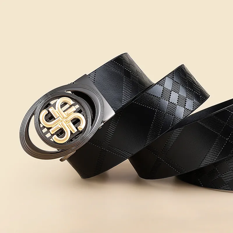 MILLIE'S Cow Split Leather Belts Men's Width 3.4cm-1