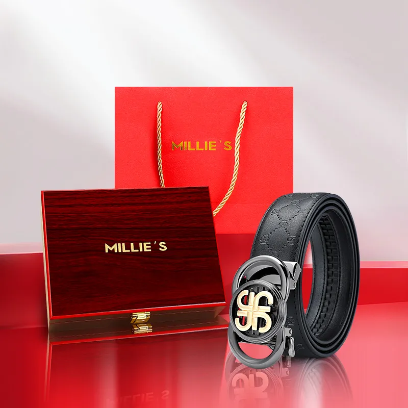 MILLIE'S Cow Split Leather Belts Men's Width  3.5cm-1