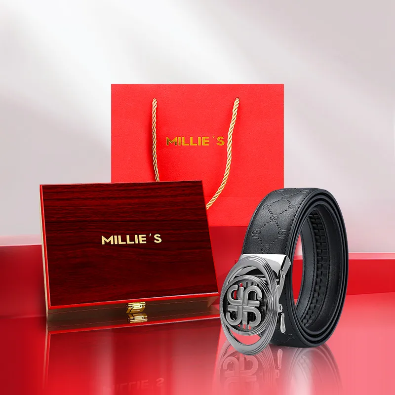 MILLIE'S Cow Split Leather Belts Men's Width  3.5cm-1