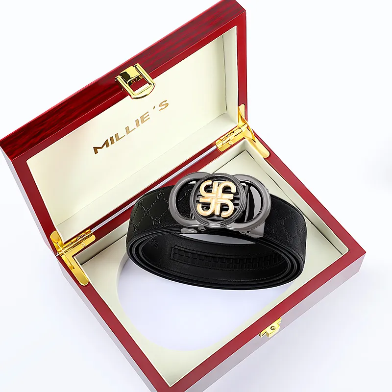 MILLIE'S Cow Split Leather Belts Men's Width  3.5cm-2